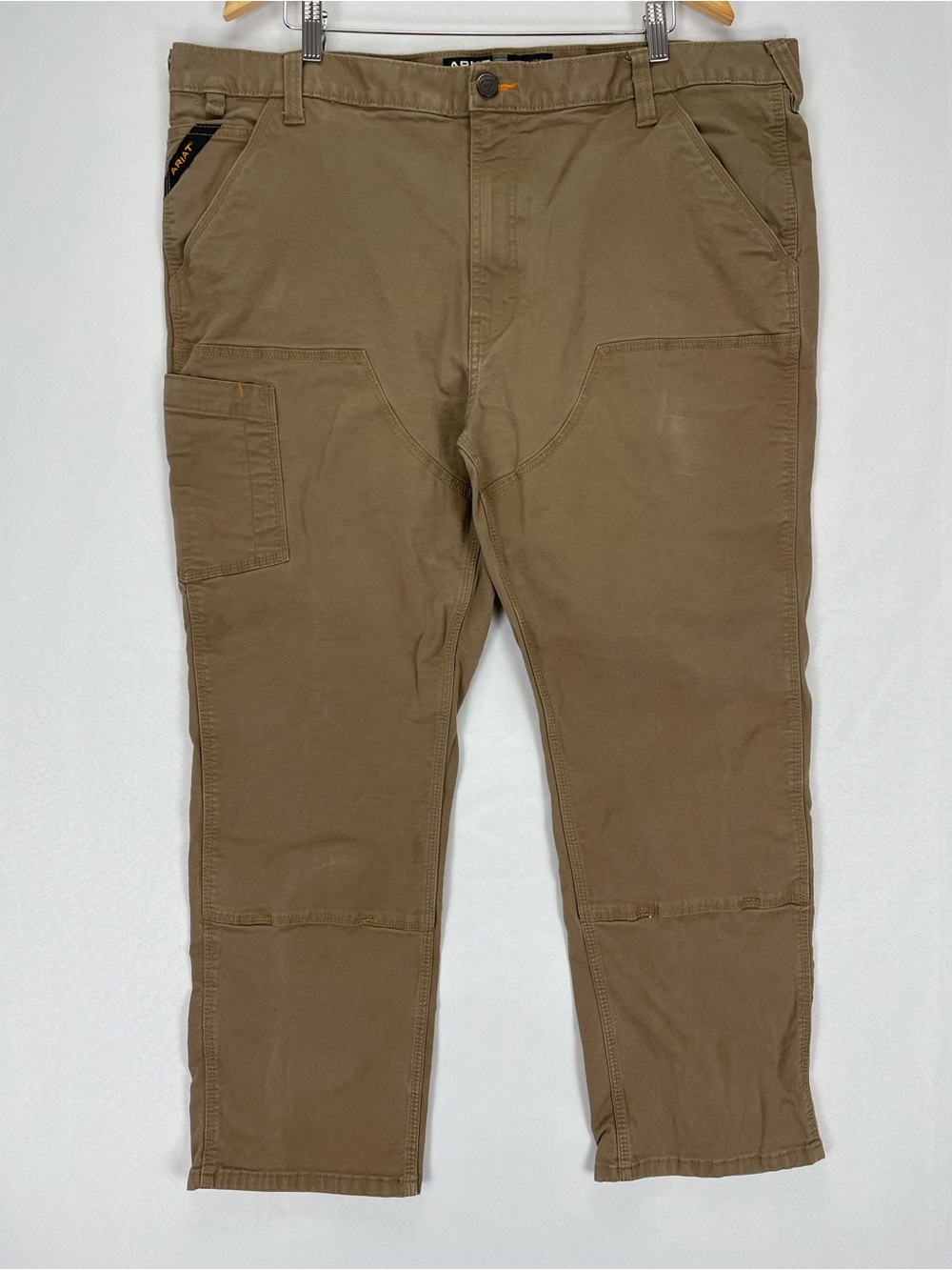 Ariat Rebar M4 Relaxed Straight Pants Men’s 42x30 Brown Double Knee Distressed